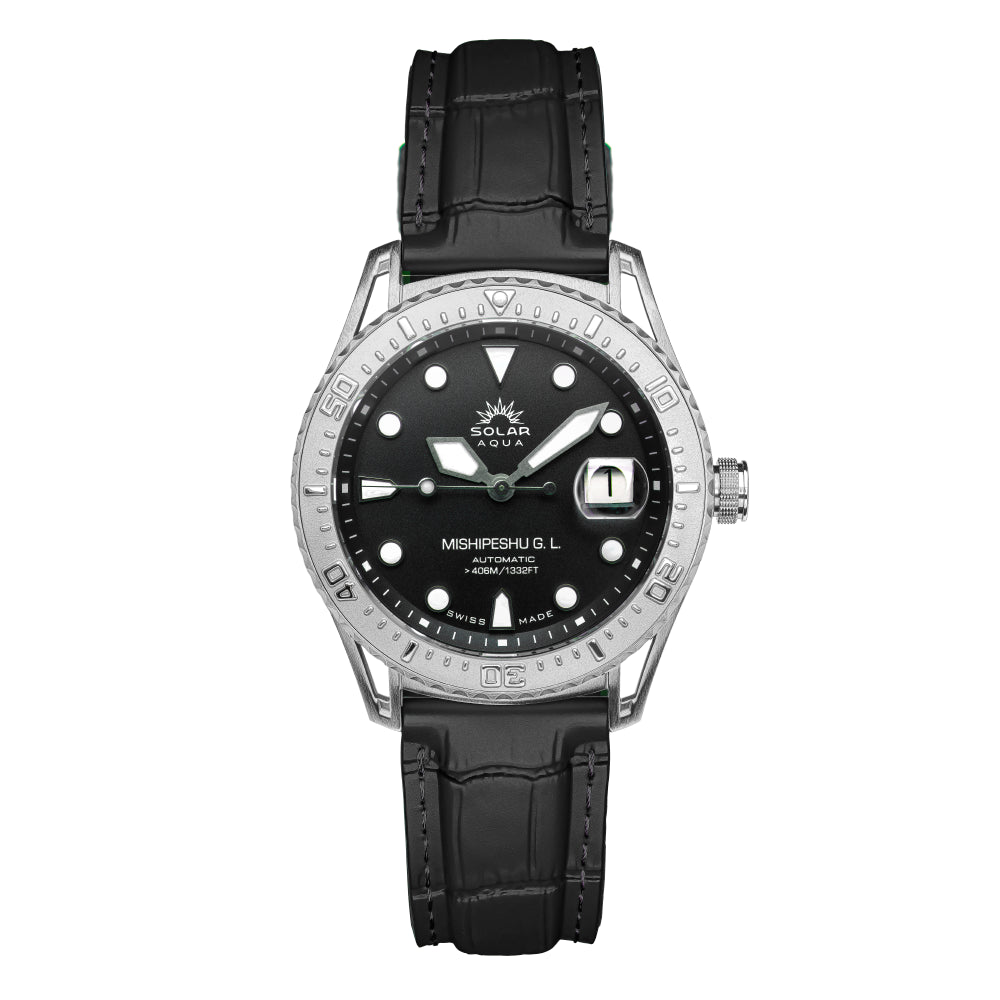 Mishipeshu G.L. Black Croco-Pattern Silicone Strap