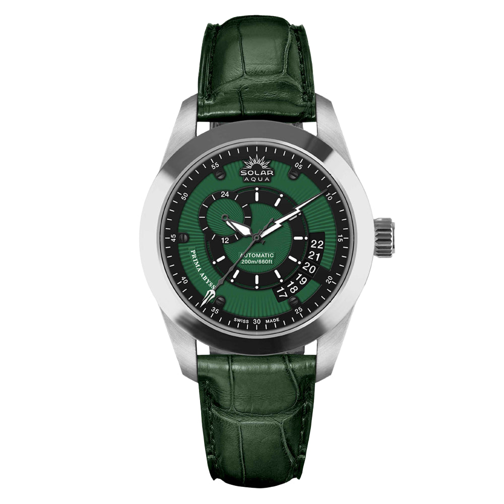 Prima-Abyss-Leather-strap-Military-Green-Dial