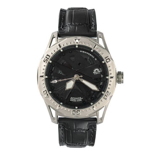 Mishipeshu O. Black Croco-Pattern Silicone Strap