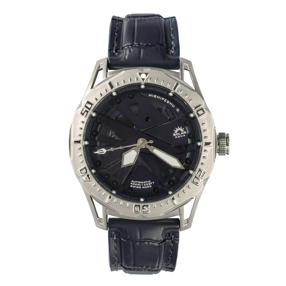 Mishipeshu O. Blue Croco-Pattern Silicone Strap