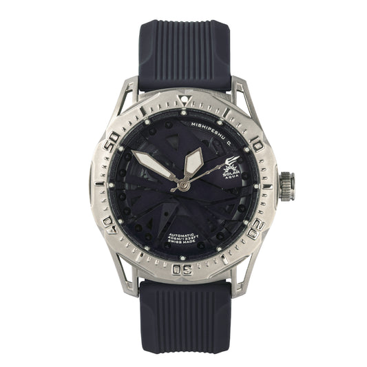 Mishipeshu O. Blue Modern-Pattern Silicone Strap