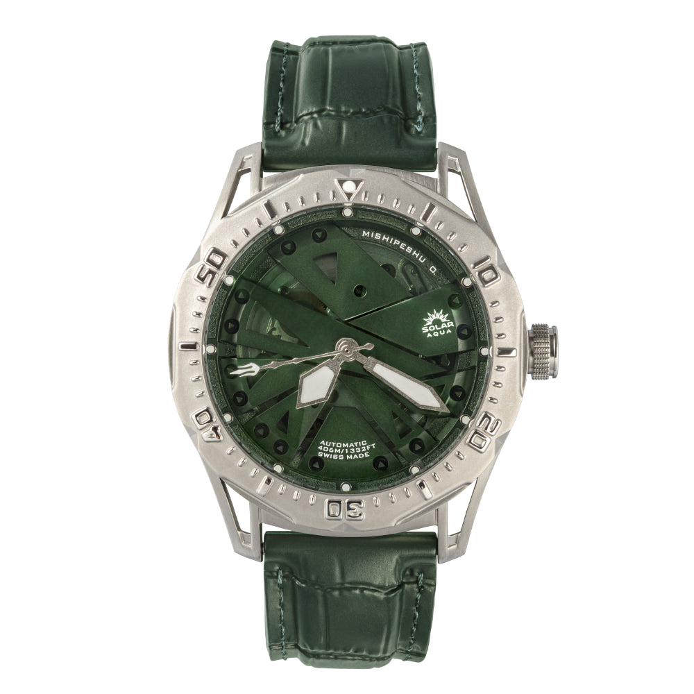 Mishipeshu O. Green Croco-Pattern Silicone Strap