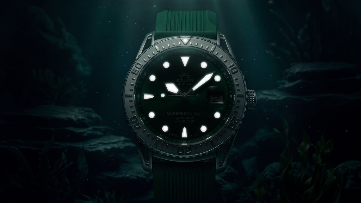 Mishipeshu G.L. Green Modern-Pattern Silicone Strap