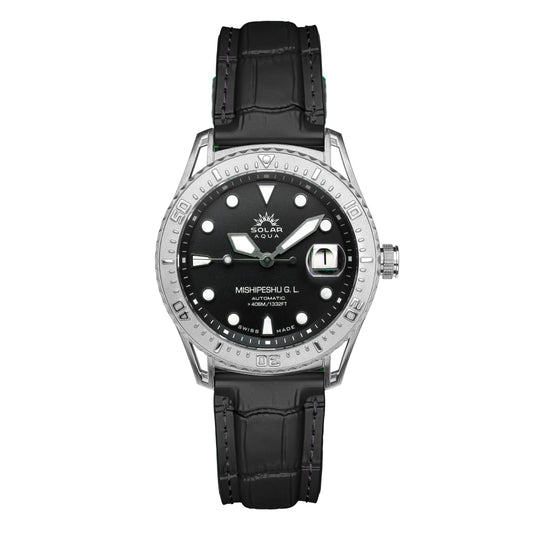 Mishipeshu G.L. Black Croco-Pattern Silicone Strap