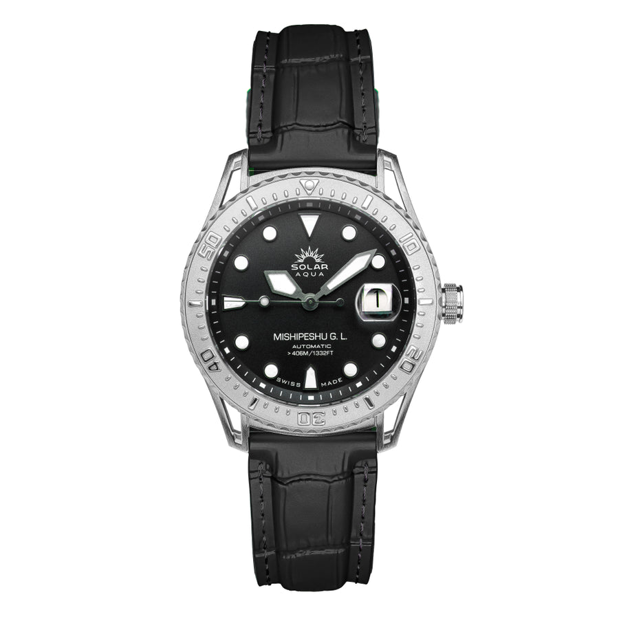 Mishipeshu G.L. Black Croco-Pattern Silicone Strap