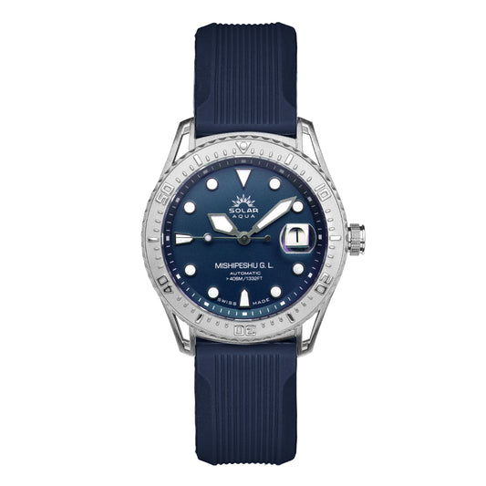 Mishipeshu G.L. Blue Modern-Pattern Silicone Strap