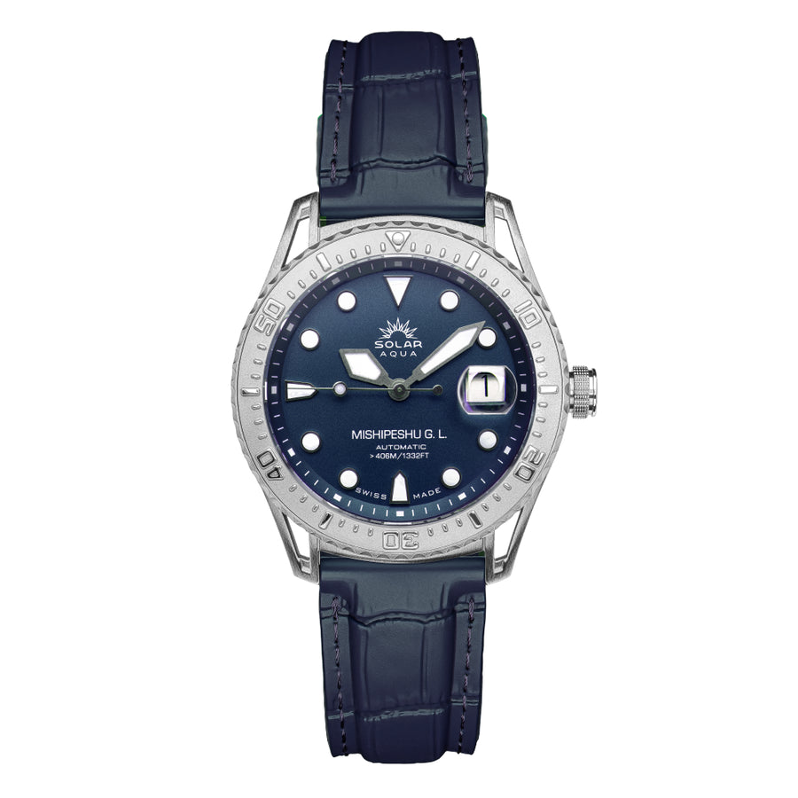 Mishipeshu G.L. Blue Croco-Pattern Silicone Strap