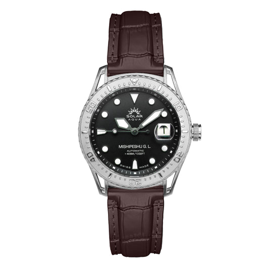 Mishipeshu G.L. Brown Croco-Pattern Silicone Strap