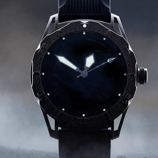 Mishipeshu O. Black Croco-Pattern Silicone Strap