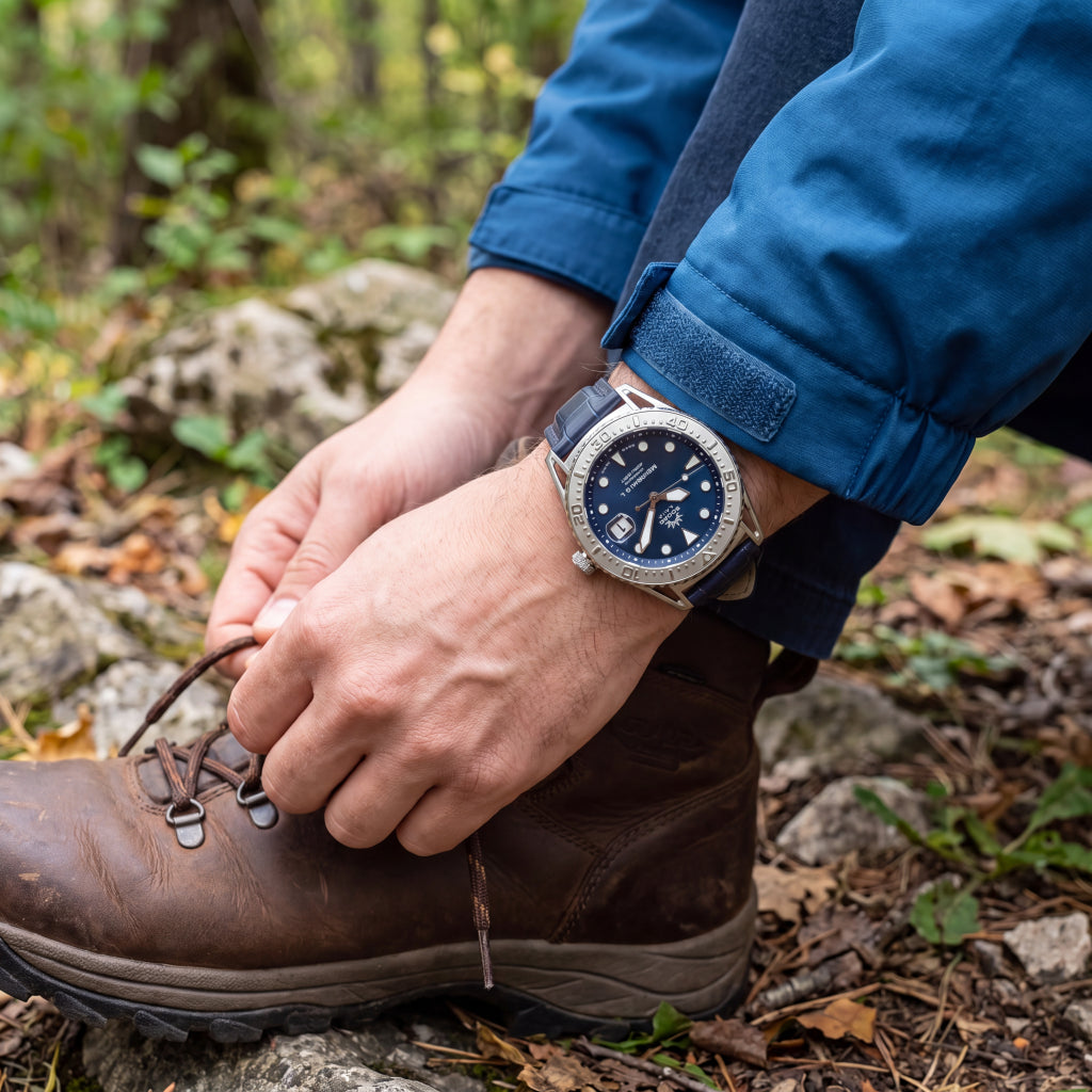 Mishipeshu G.L. Blue Croco-Pattern Silicone Strap