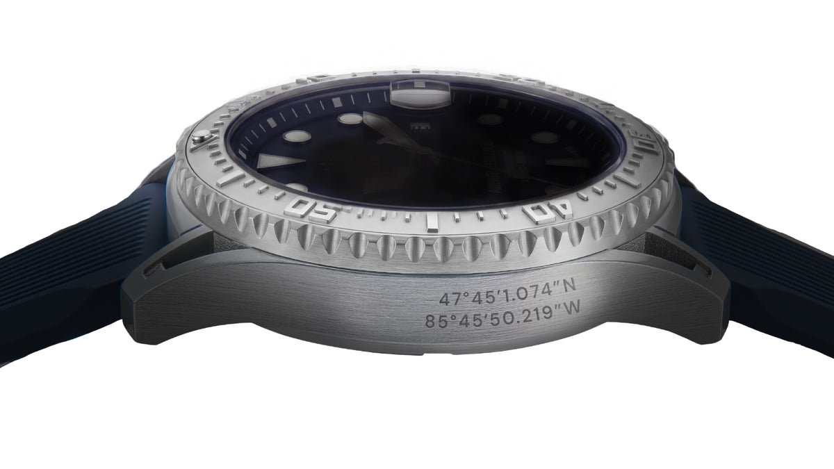 Mishipeshu G.L. Blue Modern-Pattern Silicone Strap