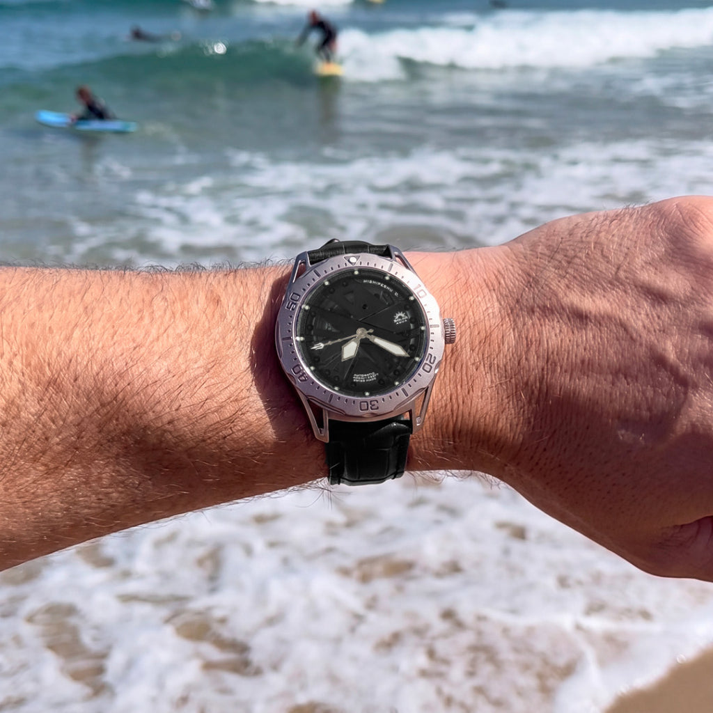 Mishipeshu O. Black Croco-Pattern Silicone Strap