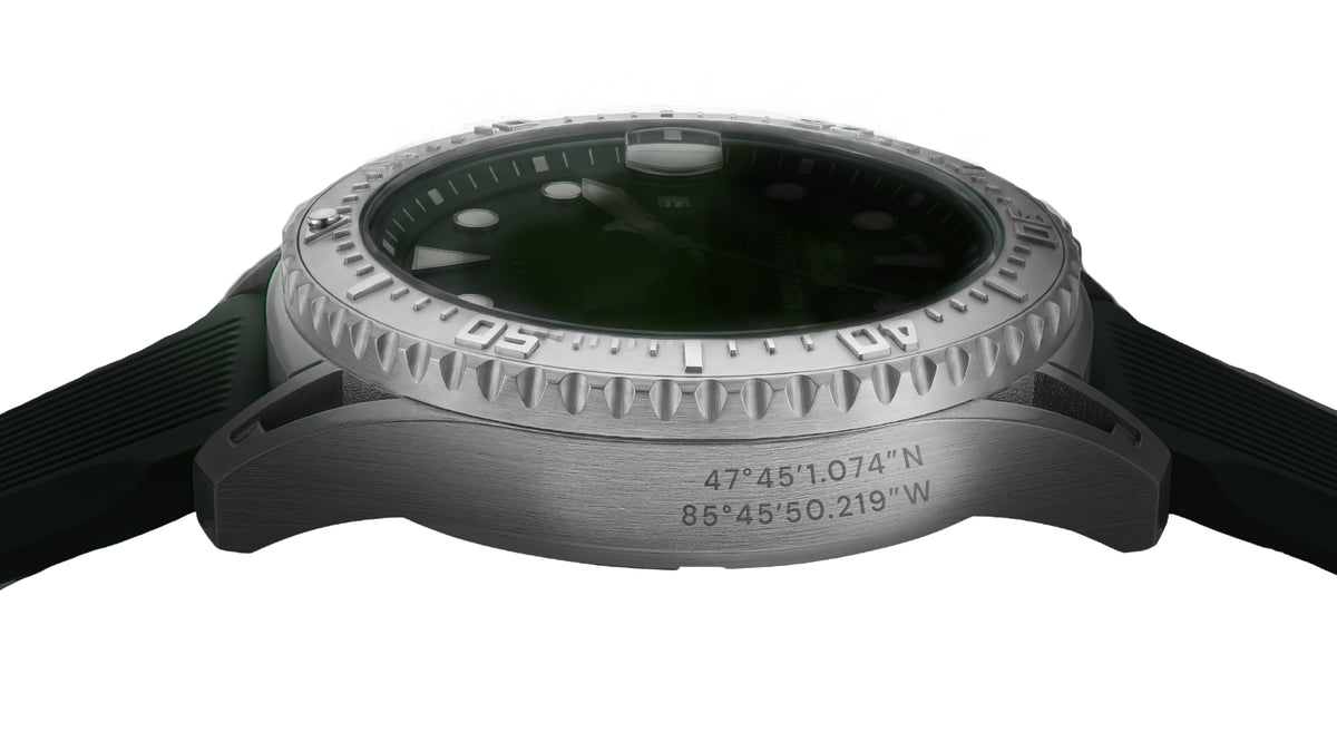 Mishipeshu G.L. Green Modern-Pattern Silicone Strap
