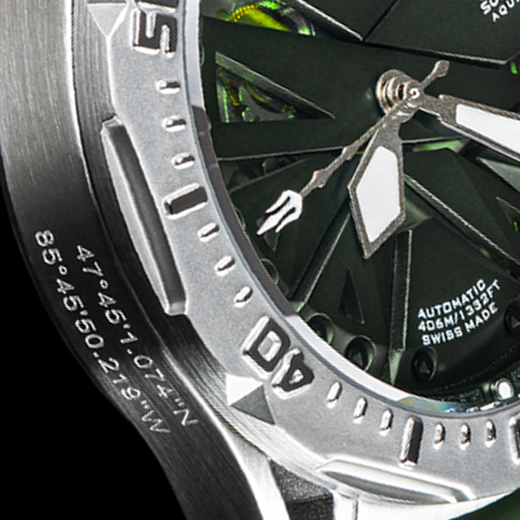 Mishipeshu O. Green Modern-Pattern Silicone Strap