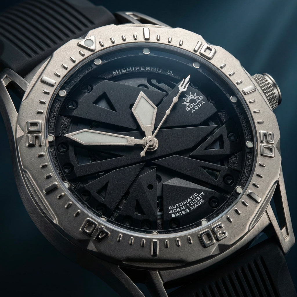 Mishipeshu O. Blue Croco-Pattern Silicone Strap