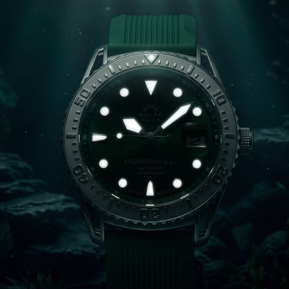 Mishipeshu G.L. Green Modern-Pattern Silicone Strap