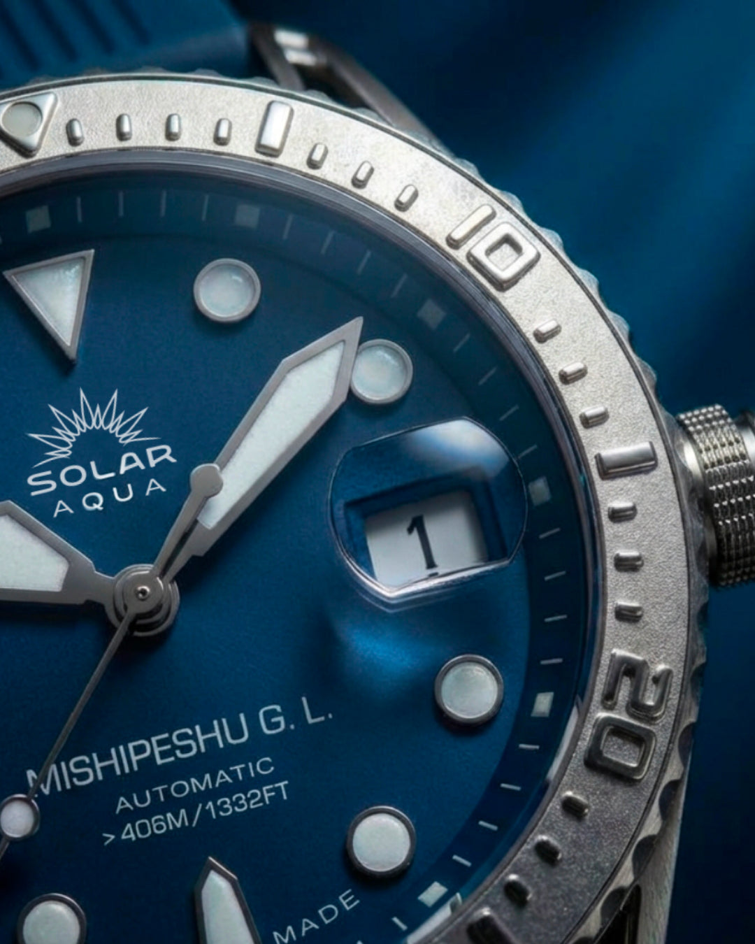 Mishipeshu G.L. Blue Croco-Pattern Silicone Strap