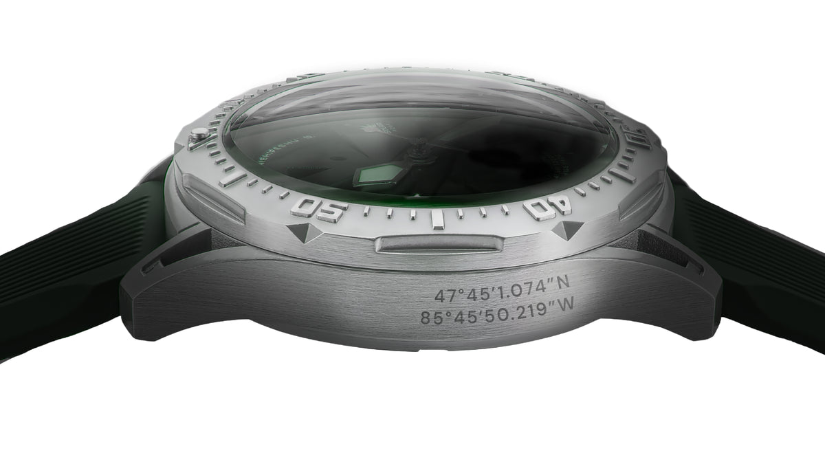 Mishipeshu O. Green Modern-Pattern Silicone Strap