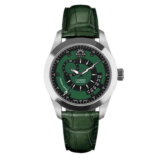 Prima-Abyss-Leather-strap-Military-Green-Dial