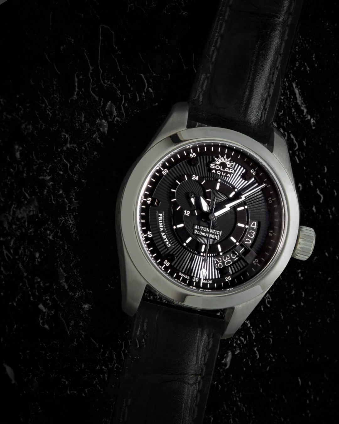 Prima Abyss Deep Black - Leather Strap
