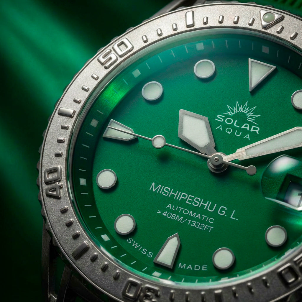 Mishipeshu G.L. Green Modern-Pattern Silicone Strap