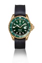 Deep Bay, Silicon Band, Bronze Case, Green - Black Dial