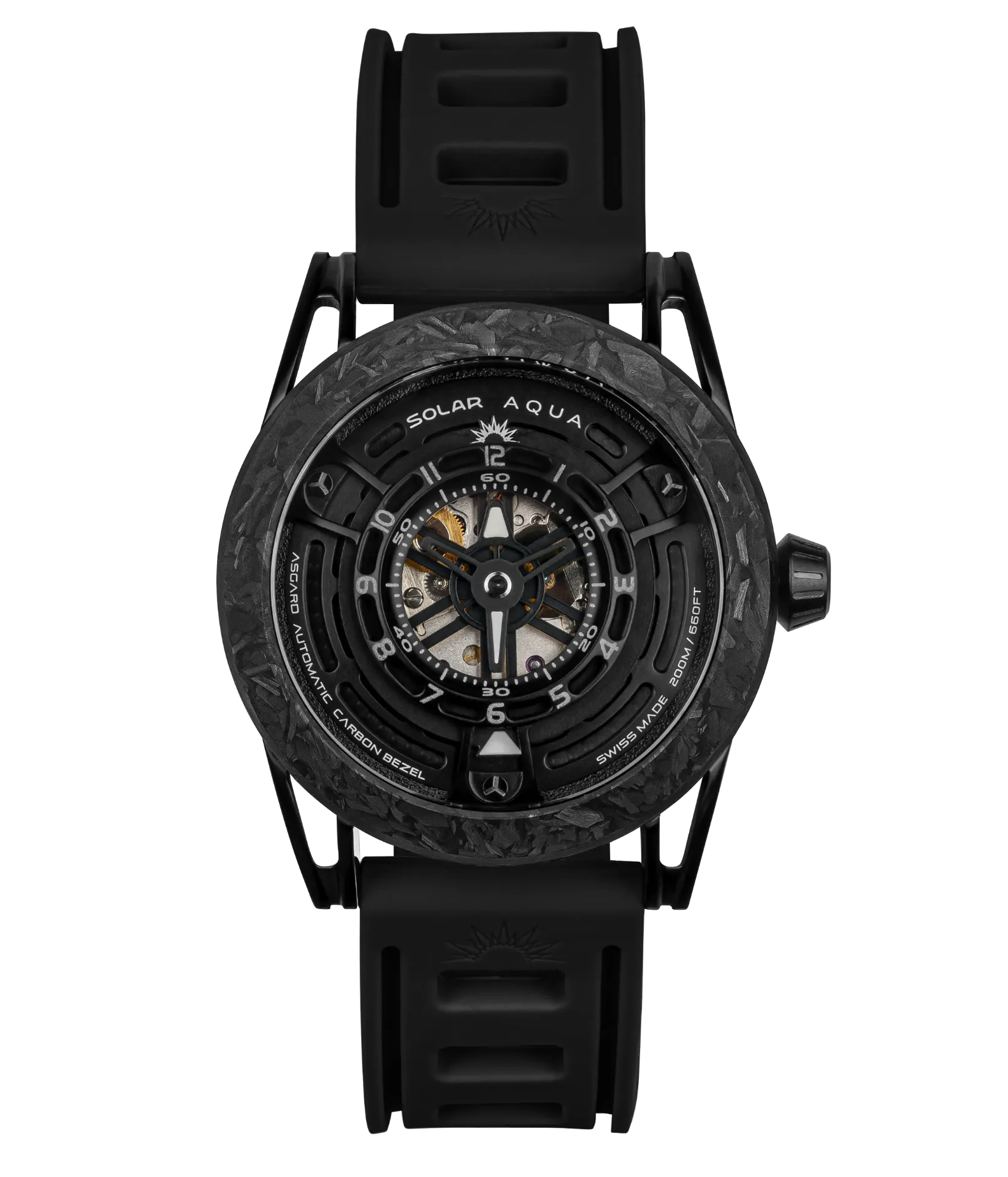 [SA0040.0021] Asgard, SS PVD Black Case, Silicon Band Black Dial