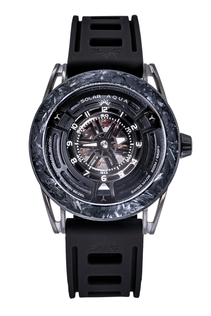 Asgard, SS PVD Black Case, Silicon Band Black Dial