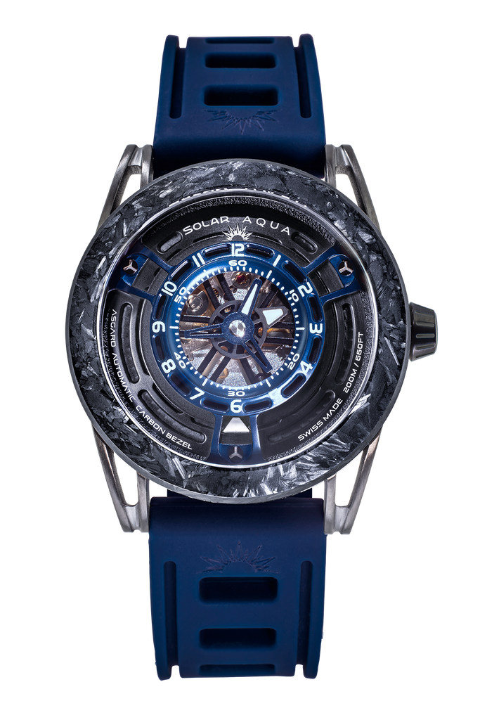 Asgard, SS PVD Black Case, Silicon Band, Blue Navy Dial