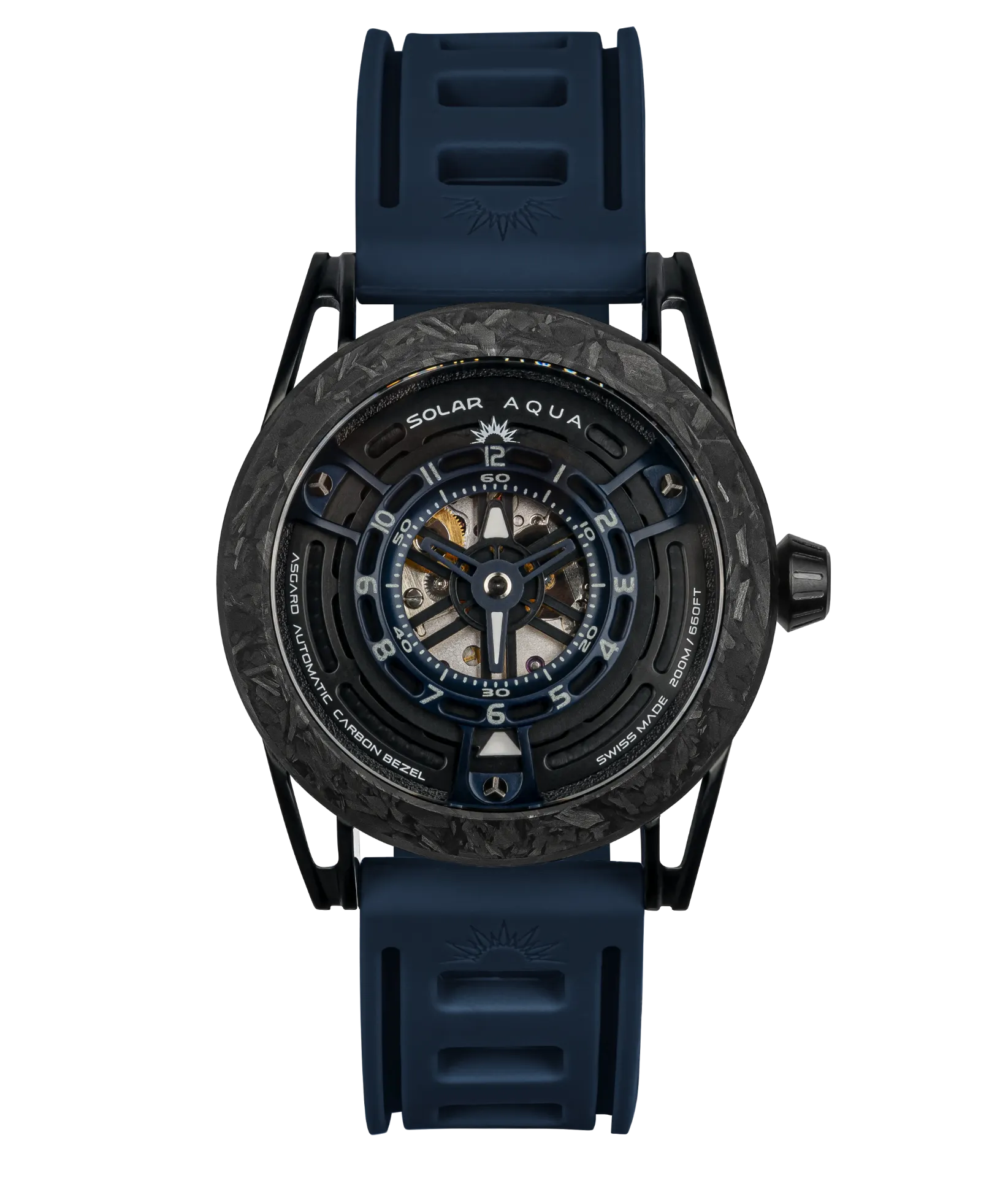 Asgard, SS PVD Black Case, Silicon Band, Blue Navy Dial
