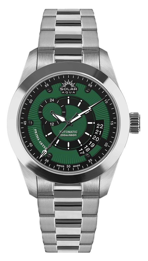 [SA0010.0027] Prima Abyss, SS Case and Bracelet,    Black-Military Green Dial