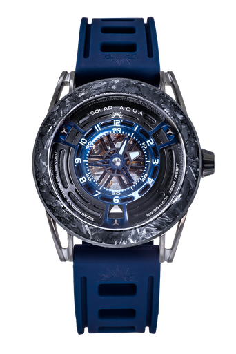 [SA0040.0022] Asgard, SS PVD Black Case, Silicon Band, Blue Navy Dial