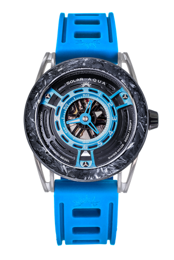 [SA0040.0023] Asgard, SS PVD Black Case, Silicon Band Light Blue Dial